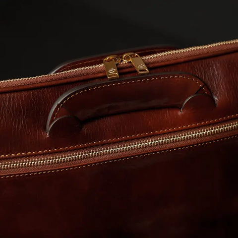 Leather Briefcase Laptop Bag - Brave New World Brown-Tote Bag-Time Resistance-Brown-Urbanheer