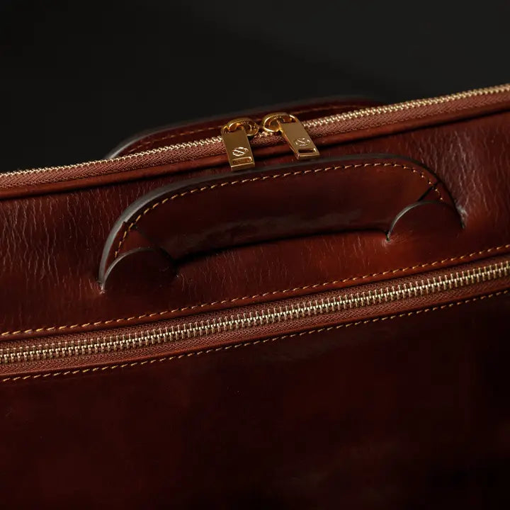 Leather Briefcase Laptop Bag - Brave New World Brown-Tote Bag-Time Resistance-Brown-Urbanheer