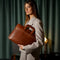 Leather Briefcase Laptop Bag - Brave New World Cognac-Tote Bag-Time Resistance-Cognac-Urbanheer