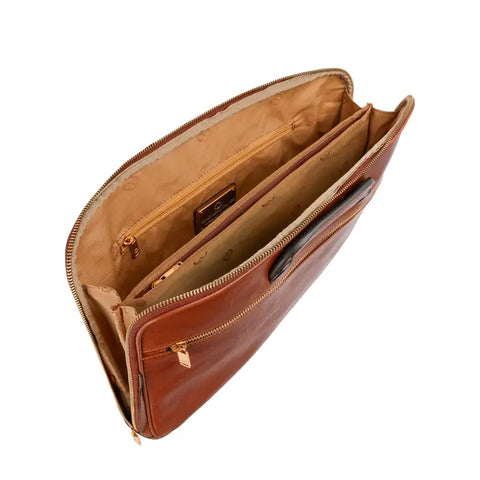 Leather Briefcase Laptop Bag - Brave New World Cognac-Tote Bag-Time Resistance-Cognac-Urbanheer