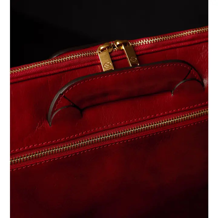 Leather Briefcase Laptop Bag - Brave New World Red-Tote Bag-Time Resistance-Red-Urbanheer