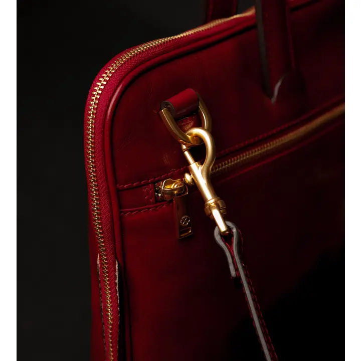 Leather Briefcase Laptop Bag - Brave New World Red-Tote Bag-Time Resistance-Red-Urbanheer