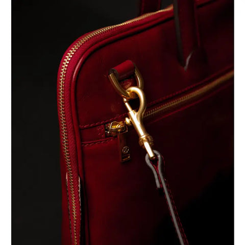 Leather Briefcase Laptop Bag - Brave New World Red-Tote Bag-Time Resistance-Red-Urbanheer