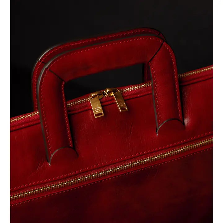 Leather Briefcase Laptop Bag - Brave New World Red-Tote Bag-Time Resistance-Red-Urbanheer