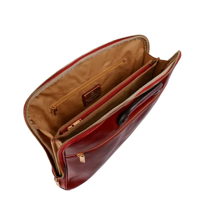 Leather Briefcase Laptop Bag - Brave New World Red-Tote Bag-Time Resistance-Red-Urbanheer