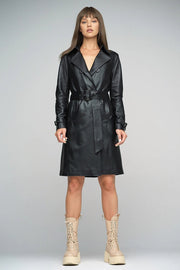 Leather Coat For Women-Coat-A&A Vesa-36-black-Urbanheer