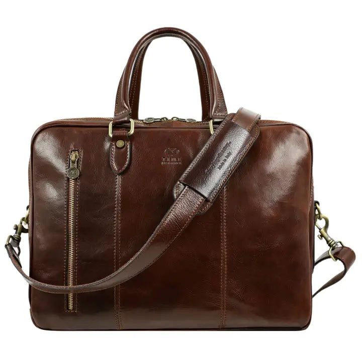 Leather Convertible Briefcase, Backpack - A Farewell To Arms Brown-Briefcase-Time Resistance-Brown-Urbanheer