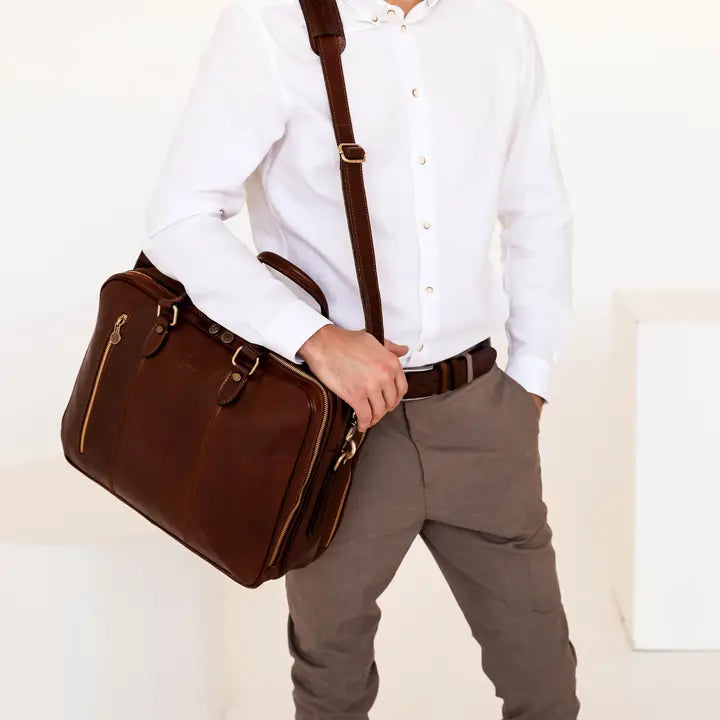 Leather Convertible Briefcase, Backpack - A Farewell To Arms Brown-Briefcase-Time Resistance-Brown-Urbanheer