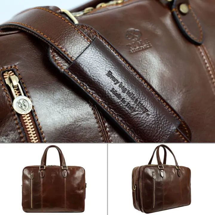 Leather Convertible Briefcase, Backpack - A Farewell To Arms Brown-Briefcase-Time Resistance-Brown-Urbanheer