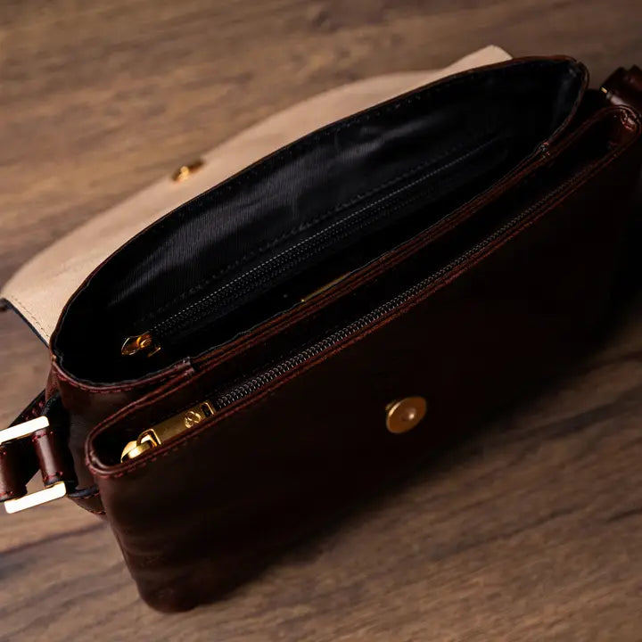 Leather Cross Body Bag, Messenger Bag - Sophie's Choice Brown-Cross Body Bag-Time Resistance-Brown-Urbanheer