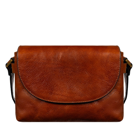 Leather Cross Body Bag, Messenger Bag - Sophie's Choice Cognac Brown