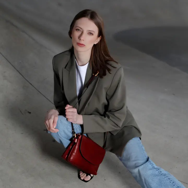 Leather Cross Body Bag, Messenger Bag - Sophie's Choice-Cross Body Bag-Time Resistance-Green-Urbanheer