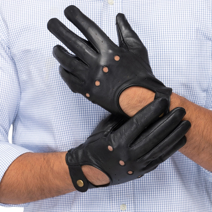 Leather Driving Gloves Men Black-Gloves-Hides-S-Urbanheer
