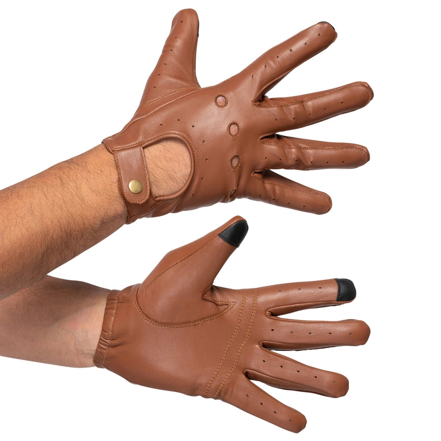 Leather Driving Gloves Men Tan-Gloves-Hides-S-Urbanheer