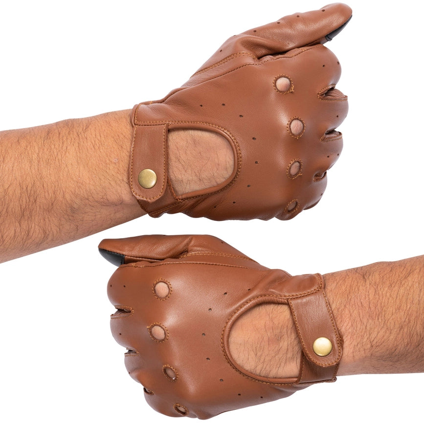 Leather Driving Gloves Men Tan-Gloves-Hides-S-Urbanheer