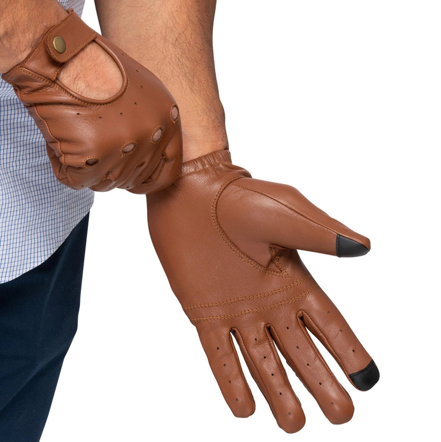 Leather Driving Gloves Men Tan-Gloves-Hides-S-Urbanheer