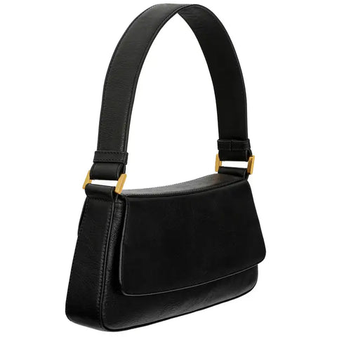 Leather Handbag - Bright Lights, Big City Black-Shoulder Bags-Time Resistance-Black-Urbanheer