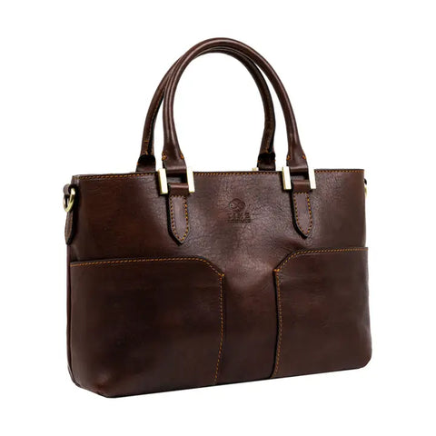 Leather Handbag Shoulder Bag - Camilla Brown-Shoulder bag-Time Resistance-Brown-Urbanheer