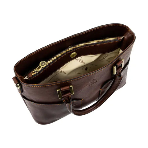 Leather Handbag Shoulder Bag - Camilla Brown-Shoulder bag-Time Resistance-Brown-Urbanheer