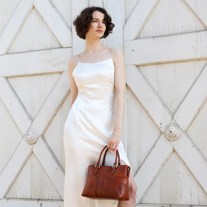 Leather Handbag Shoulder Bag - Camilla Cognac Brown Matte-Shoulder bag-Time Resistance-Cognac Brown Matte-Urbanheer