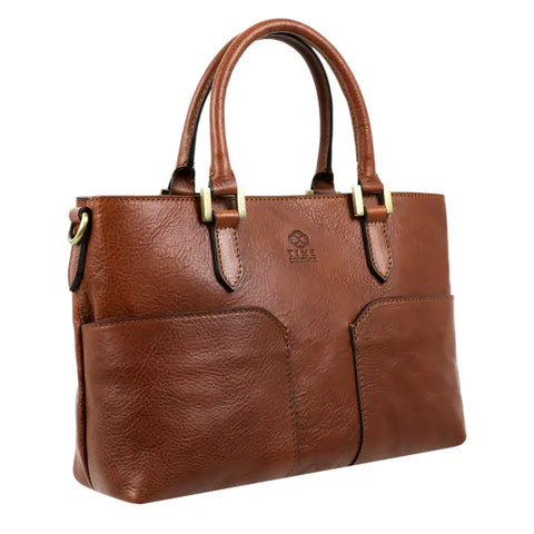Leather Handbag Shoulder Bag - Camilla Cognac Brown Matte-Shoulder bag-Time Resistance-Cognac Brown Matte-Urbanheer