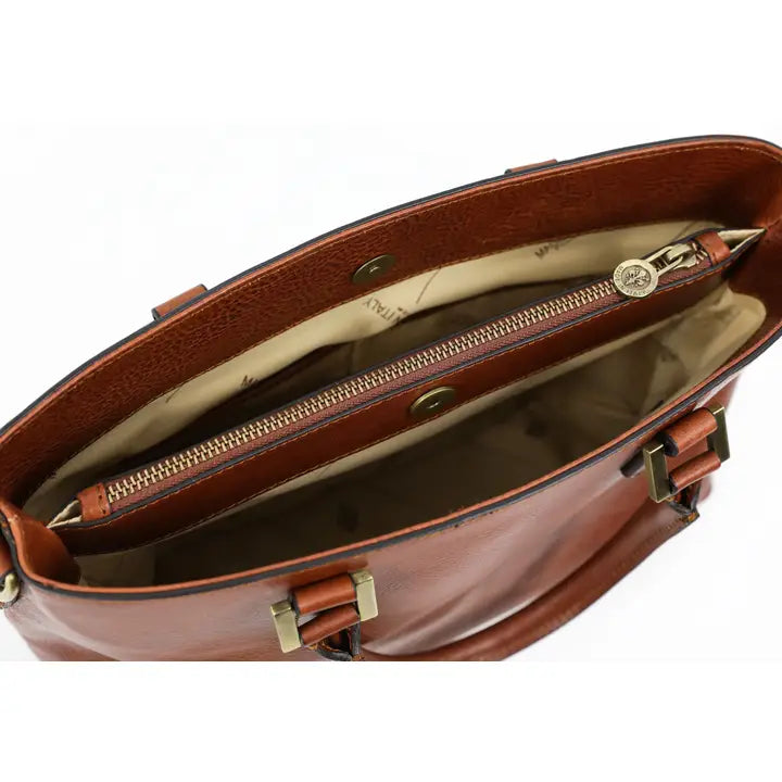 Leather Handbag Shoulder Bag - Camilla Cognac Brown Matte-Shoulder bag-Time Resistance-Cognac Brown Matte-Urbanheer