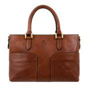 Leather Handbag Shoulder Bag - Camilla Cognac Brown Matte-Shoulder bag-Time Resistance-Cognac Brown Matte-Urbanheer