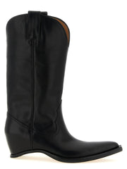 Leather Heel-less Boots with Inner Wedge Comfort
