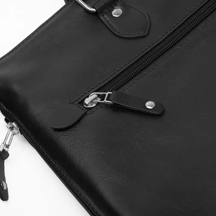 Leather Laptop Tote Antique Black-Tote Bag-Hides-16x5x13 In-Black-Urbanheer