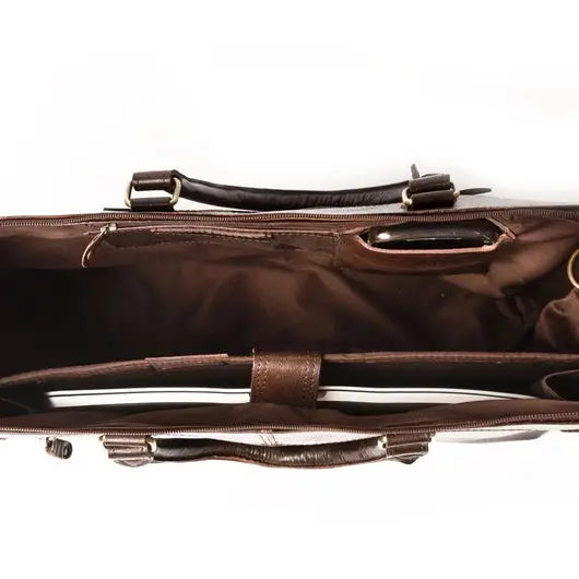 Leather Laptop Tote Antique Brown-Tote Bag-Hides-16x5x13 In-Antique Brown-Urbanheer