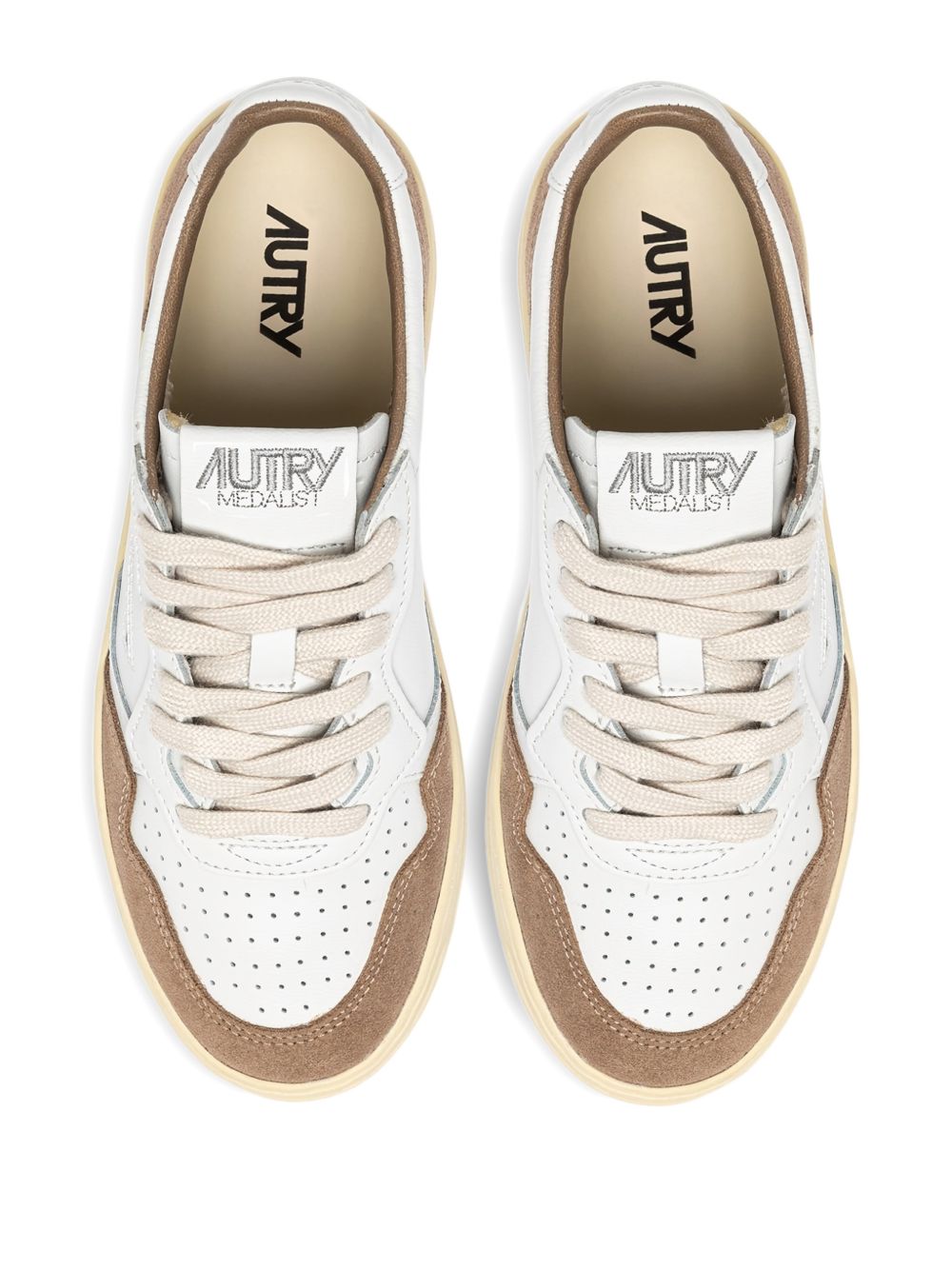 Leather Low Sneakers with Breathable Perforation for Everyday Comfort