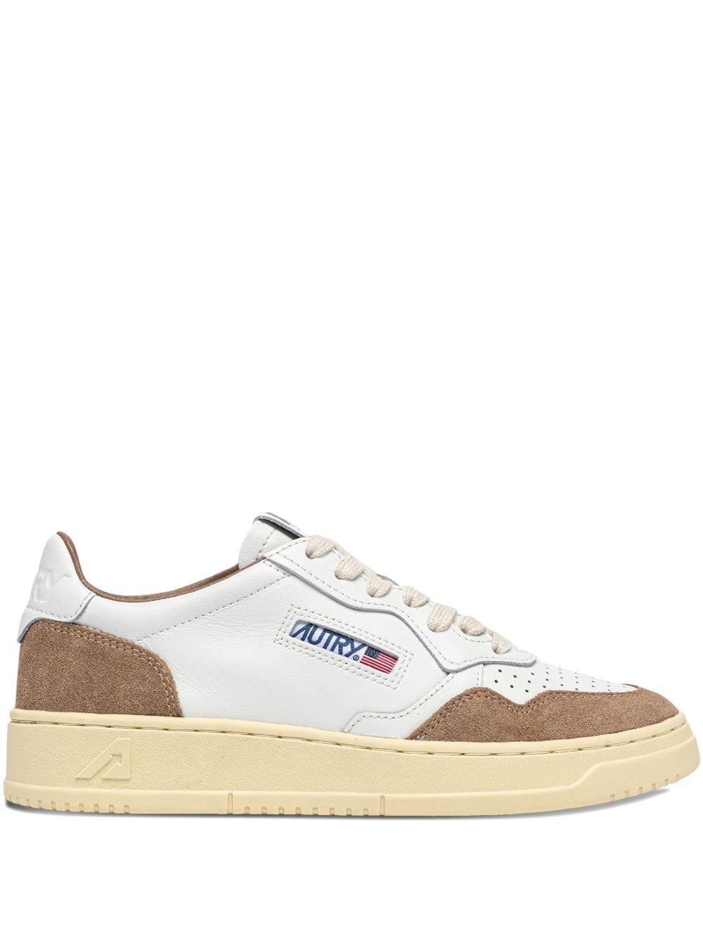 Leather Low Sneakers with Breathable Perforation for Everyday Comfort