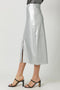 Leather Midi Skirt Silver-Skirt-Mystree-S-Silver-Urbanheer