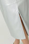 Leather Midi Skirt Silver-Skirt-Mystree-S-Silver-Urbanheer