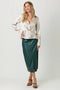 Leather Midi Skirt Teal-Skirt-Mystree-S-Teal-Urbanheer