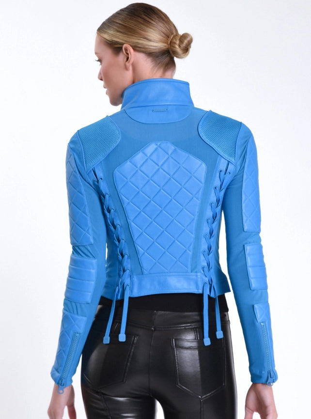Leather Moto Mesh Jacket Jls Azure-Jacket-Blanc Noir-S-Azure-Urbanheer