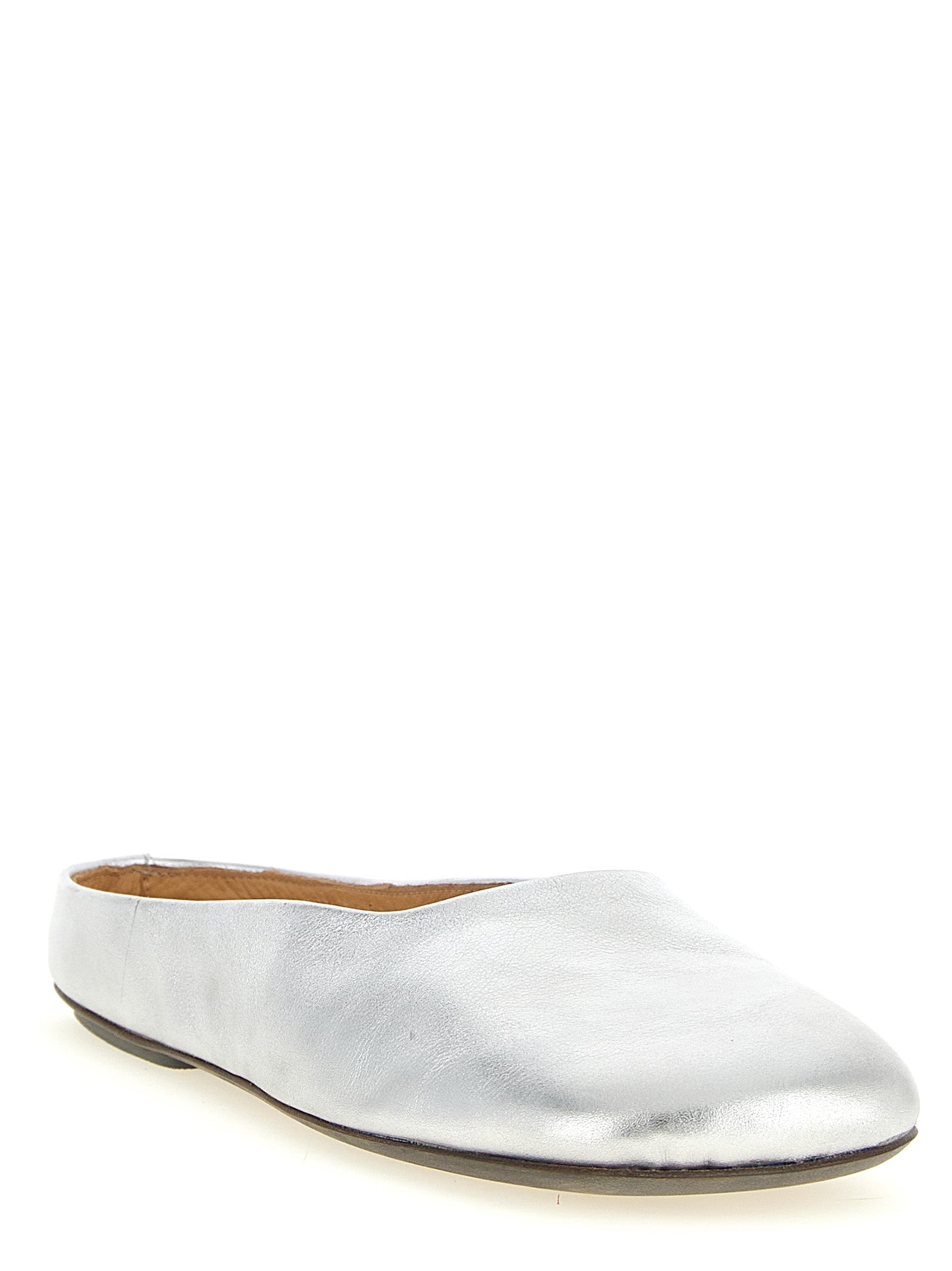 Leather Mules with Comfortable Rubber Heel