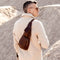 Leather Sling Bag Crossbody Bag - the Monk-Cross Body Bag-Time Resistance-Brown-Urbanheer