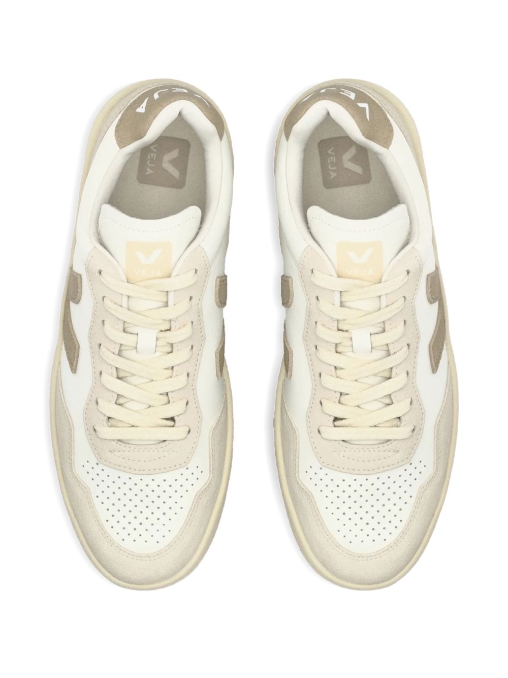 Leather Sneakers with Suede Heel Tab for Comfort