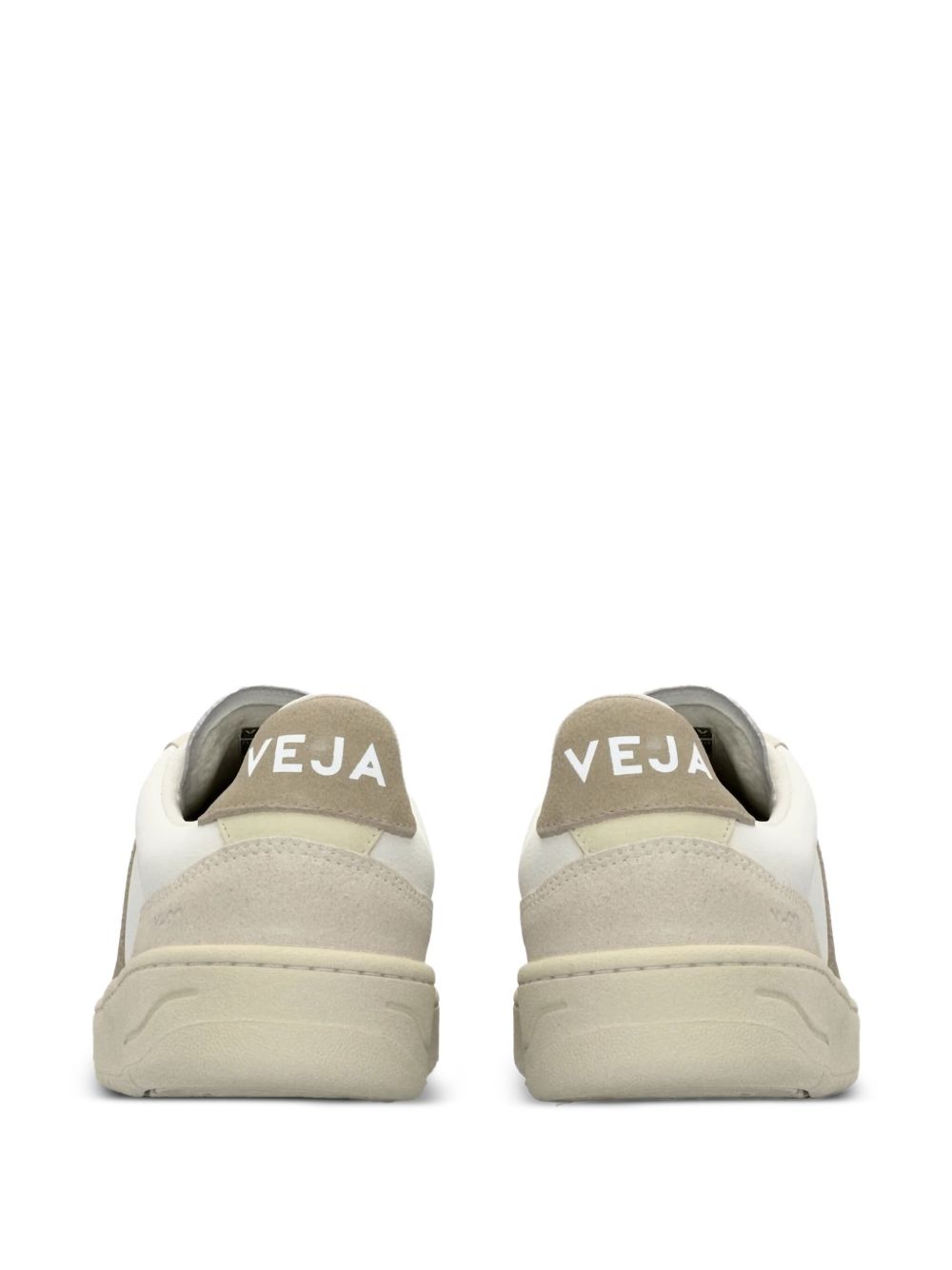 Leather Sneakers with Suede Heel Tab for Comfort