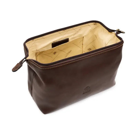 Leather Toiletry Bag - Four Past Midnight Brown-Toiletry Bag-Time Resistance-Brown-Urbanheer