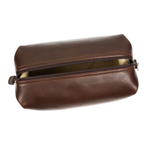 Leather Toiletry Bag - Four Past Midnight Brown-Toiletry Bag-Time Resistance-Brown-Urbanheer