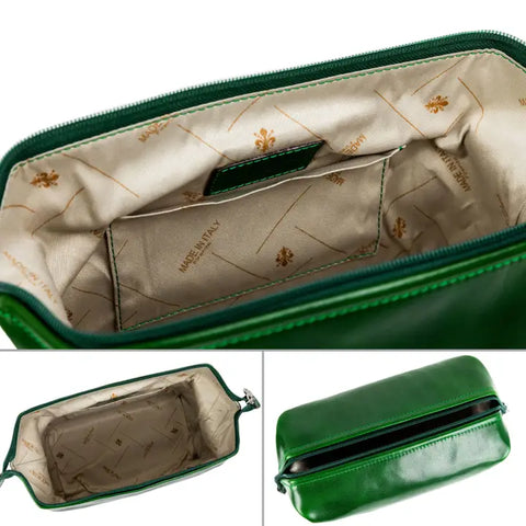 Leather Toiletry Bag - Four Past Midnight Green-Toiletry Bag-Time Resistance-Green-Urbanheer