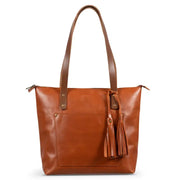 Leather Tote with Zipper Saddle Brown-Bag-Hides-S-Saddle Brown-Urbanheer