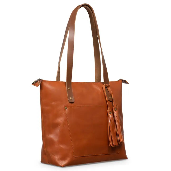 Leather Tote with Zipper Saddle Brown-Bag-Hides-S-Saddle Brown-Urbanheer