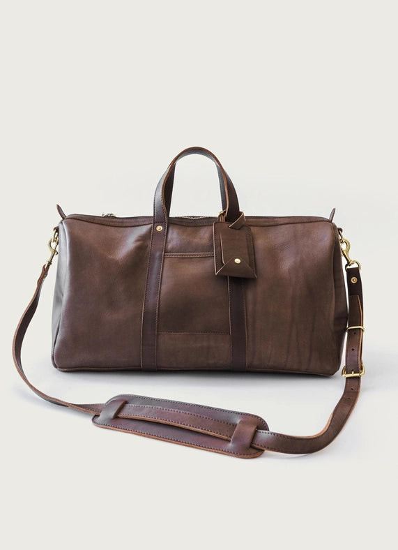 Leather Travel Duffle Bag-Duffle Bag-WP Standard-* Width: 21" * Height: 11" * Depth: 9.5"-Chocolate-Urbanheer