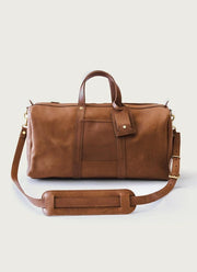 Leather Travel Duffle Bag-Duffle Bag-WP Standard-* Width: 21" * Height: 11" * Depth: 9.5"-Tan-Urbanheer
