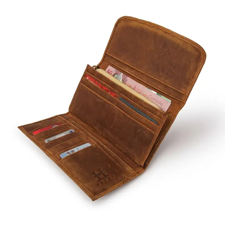 Leather Trifold Wallet - Saddle Brown-Wallet-Hides-7.75x1x4.25 In-Saddle Brown-Urbanheer