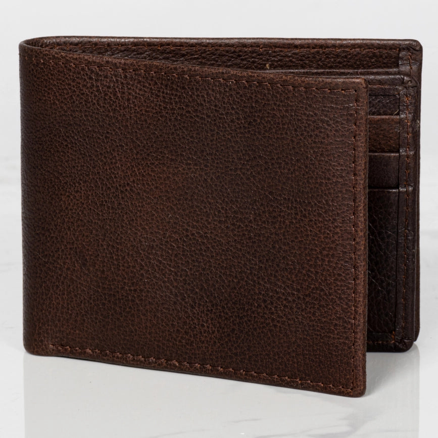 Leather Wallet For Men - Full Grain Leather 9 Card Bifold Dark Brown-Wallet-Hides-4.5 x 0.7 x 3.5 in (11.4 x 1.8 x 8.9 cm)-Urbanheer
