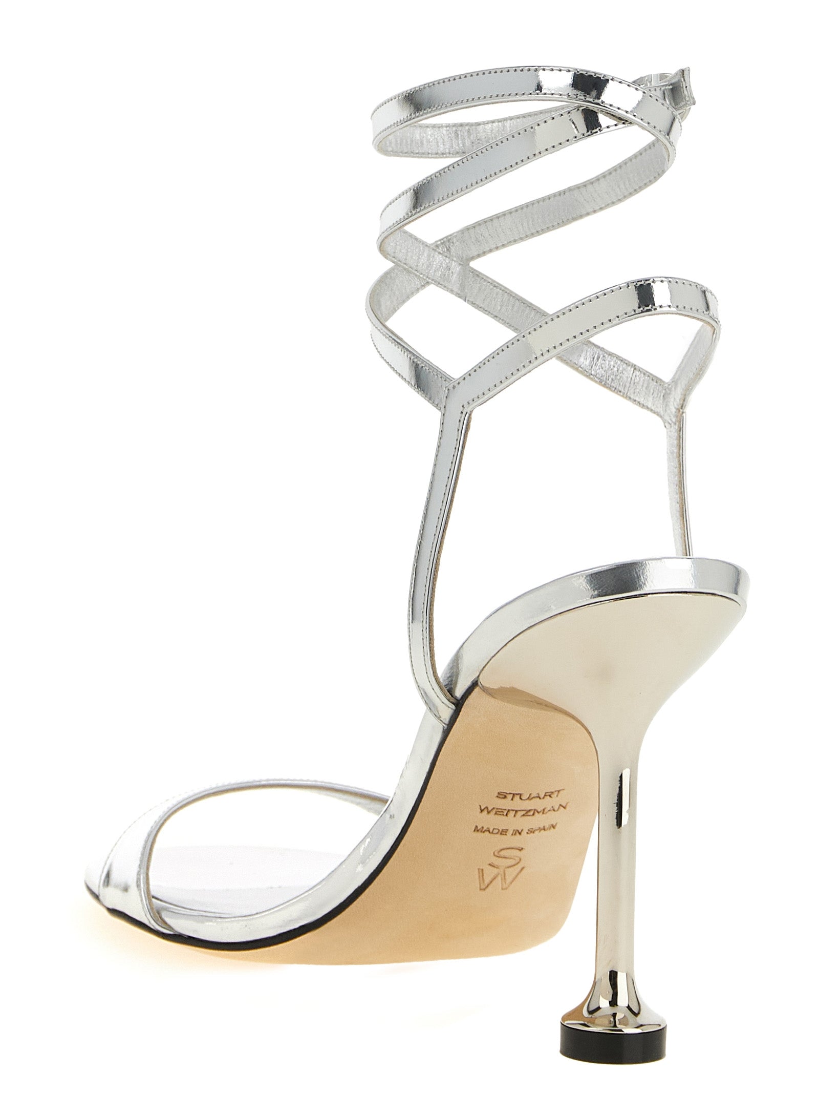 Leather Wrap Sandals with Sculpted Heel for Summer